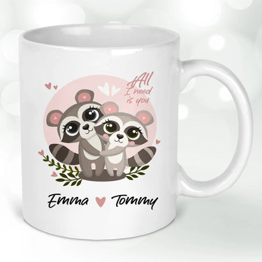 Raccoon Couple Personalised Mug - Anniversary & Valentine's Day Gift - DENMARY